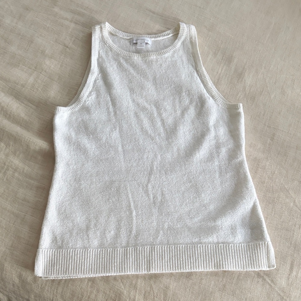 Charter Club White Sleeveless Knit Top- Small